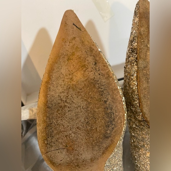 Badgley Mischka Heels glitter champagne size 6 EUC - Picture 8 of 13